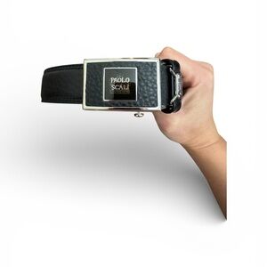 Paolo Scali Men’s Black Leather Belt